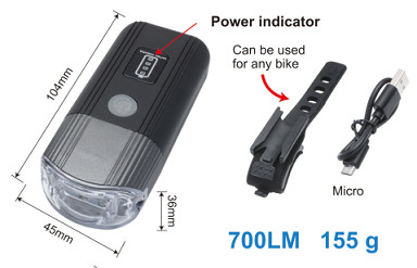 Dağ Bisikleti İçin Sinyal 700lm USB Bisiklet Hafif Soğuk Dayanıklı